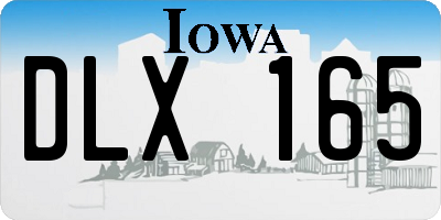 IA license plate DLX165