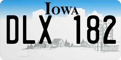 IA license plate DLX182