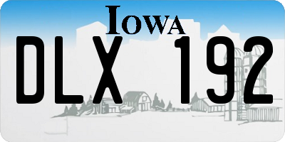 IA license plate DLX192