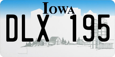 IA license plate DLX195