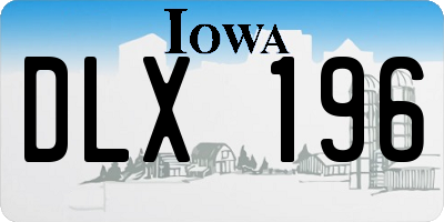 IA license plate DLX196