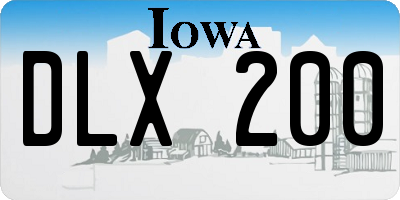 IA license plate DLX200
