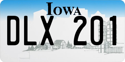 IA license plate DLX201