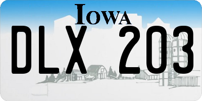 IA license plate DLX203