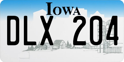 IA license plate DLX204