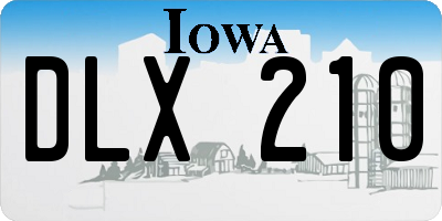 IA license plate DLX210