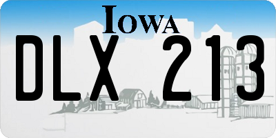 IA license plate DLX213