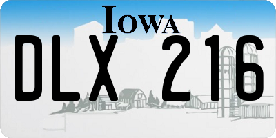 IA license plate DLX216