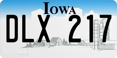IA license plate DLX217