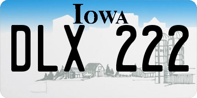 IA license plate DLX222
