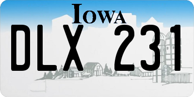 IA license plate DLX231