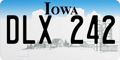 IA license plate DLX242