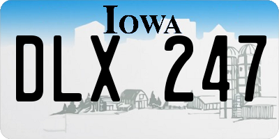 IA license plate DLX247