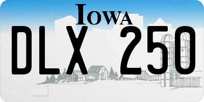 IA license plate DLX250