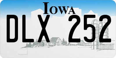 IA license plate DLX252