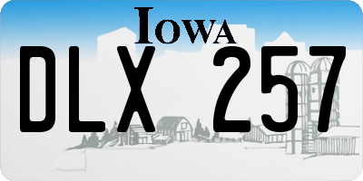 IA license plate DLX257