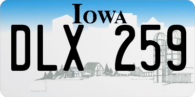 IA license plate DLX259