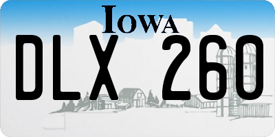 IA license plate DLX260