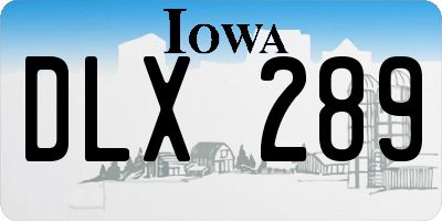 IA license plate DLX289