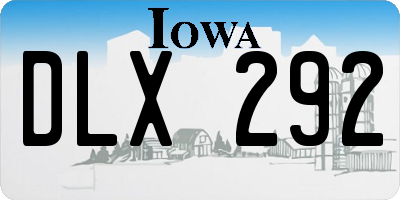 IA license plate DLX292