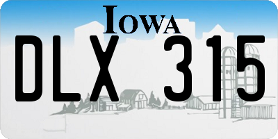 IA license plate DLX315