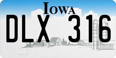 IA license plate DLX316