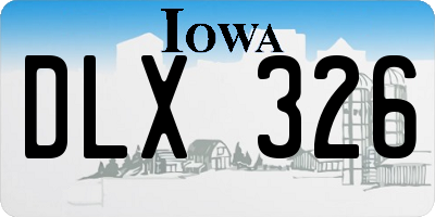 IA license plate DLX326