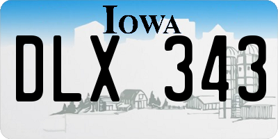 IA license plate DLX343