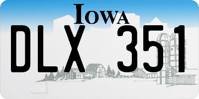 IA license plate DLX351