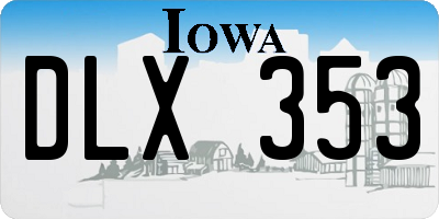 IA license plate DLX353