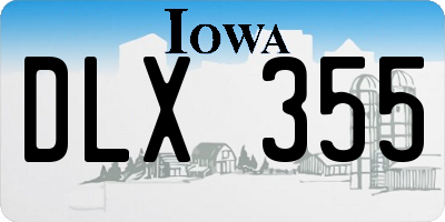 IA license plate DLX355