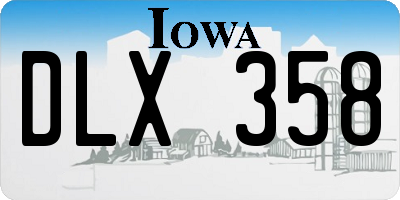 IA license plate DLX358
