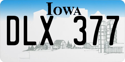 IA license plate DLX377