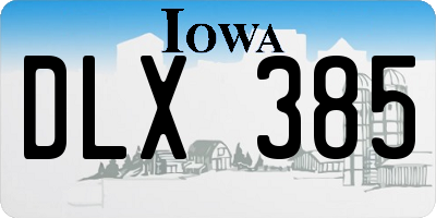 IA license plate DLX385