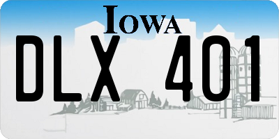 IA license plate DLX401