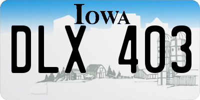 IA license plate DLX403