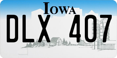 IA license plate DLX407