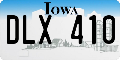 IA license plate DLX410