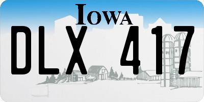 IA license plate DLX417