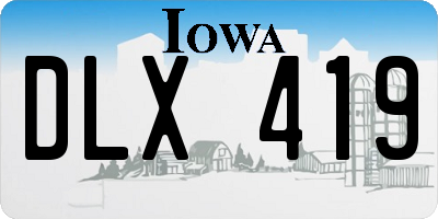IA license plate DLX419