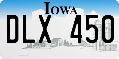 IA license plate DLX450