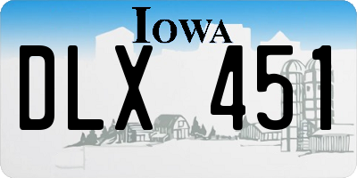 IA license plate DLX451