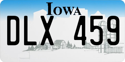 IA license plate DLX459