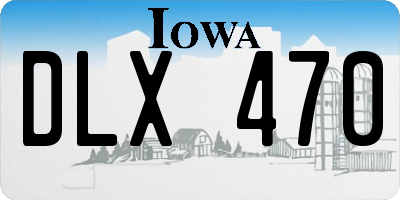 IA license plate DLX470