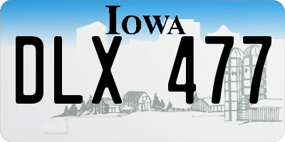 IA license plate DLX477