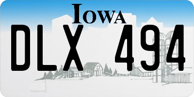 IA license plate DLX494