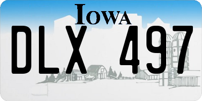 IA license plate DLX497