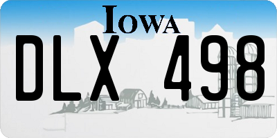 IA license plate DLX498