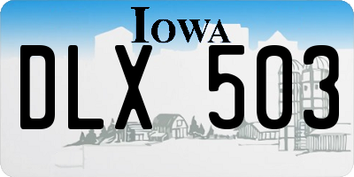 IA license plate DLX503