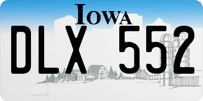 IA license plate DLX552